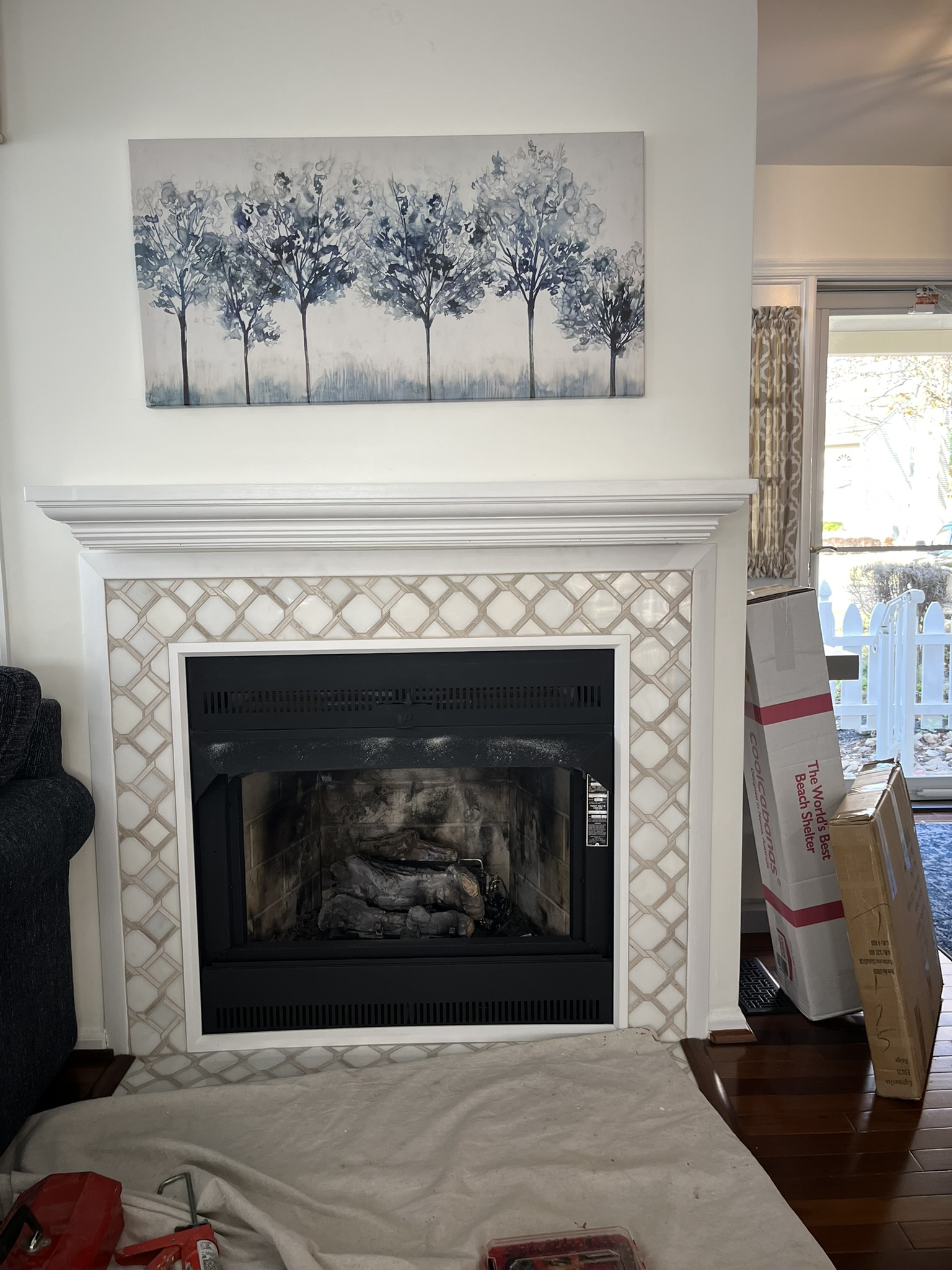 Custom fireplace mantel